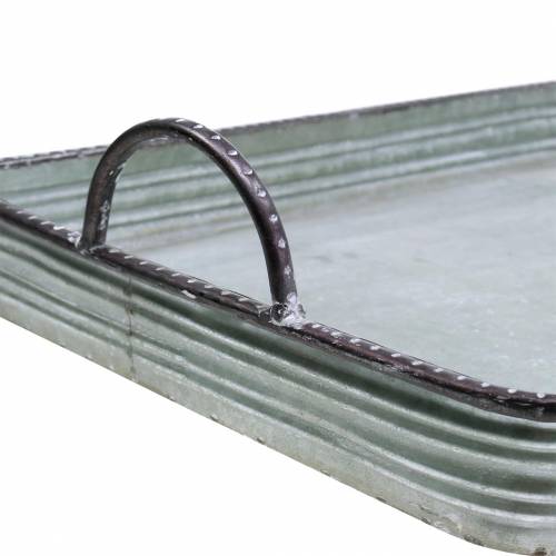 Floristik24 Decorative tray with handles metal silver 30cm/37cm/45cm set of 3