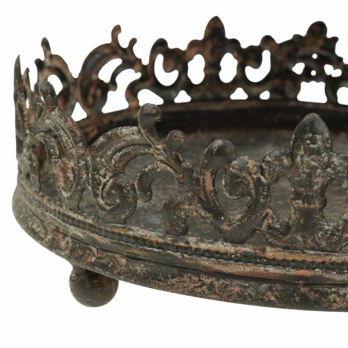Floristik24 Antique metal tray Ø16 / 20 / 25cm 3pcs
