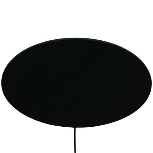 Product Blackboard oval black decorative plugs wood metal 10x6cm 12pcs