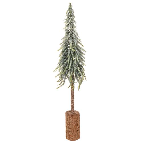 Artificial fir tree, iced, decorative tree on a wooden base for winter decoration and Christmas, 75cm buy online | Floristik24.ie