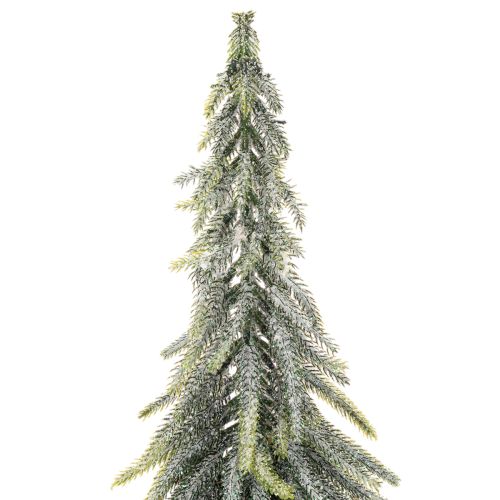 Artificial fir tree, iced, decorative tree on a wooden base for winter decoration and Christmas, 75cm | Floristik24.ie