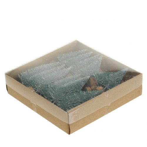 Floristik24 Fir tree silver 8cm 24 pcs