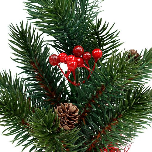 Fir 32cm with cones and bag red
