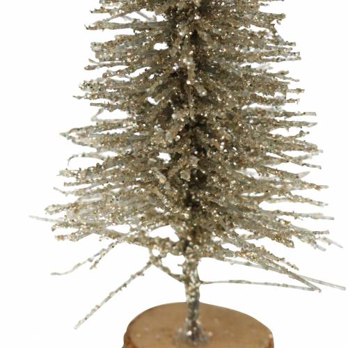 Floristik24 Decorative Christmas tree champagne glitter 8cm 24 pcs