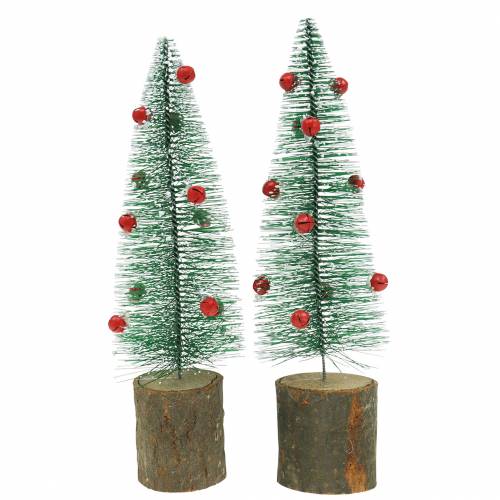 Christmas tree green snowed Ø6cm H20cm 4pcs