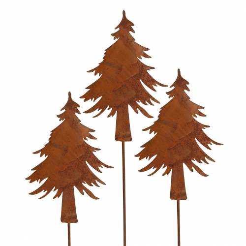 Floristik24 Garden stake fir patina metal H46cm 4pcs