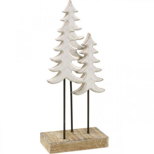 Floristik24 Christmas decoration fir tree wood white on base H28cm