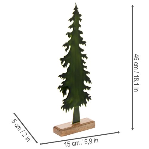 Decorative Christmas tree on a wooden base, table decoration, Christmas, 46cm | Floristik24.ie