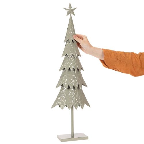 Decorative Christmas tree on a stand with star, festive table decoration, 74cm | Floristik24.ie