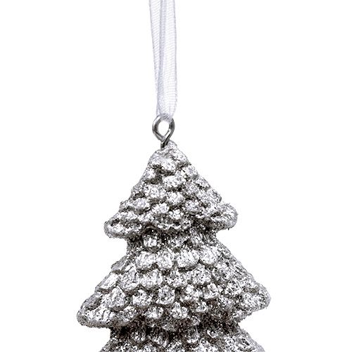 Floristik24 Christmas tree silver 6.5cm to hang 6pcs