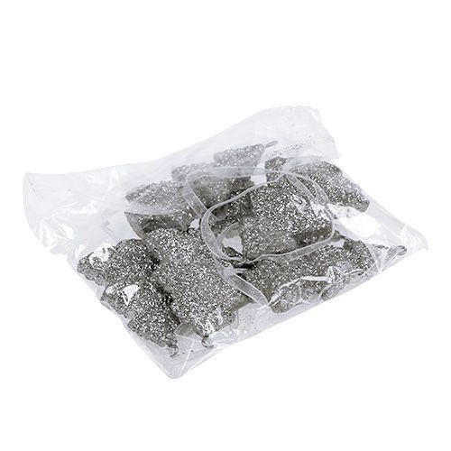 Floristik24 Christmas tree silver 6.5cm to hang 6pcs