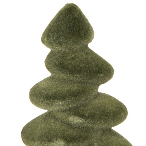 Product Christmas tree table decoration flocked firs green 16.5cm 4 pieces