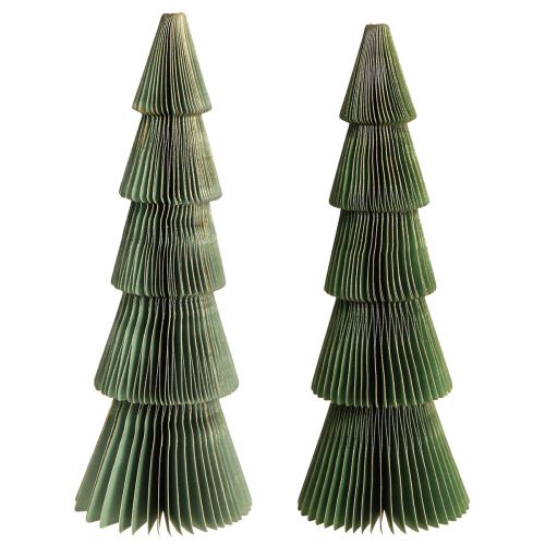 Product Christmas tree honeycomb paper Christmas green gold H30cm 2 pieces