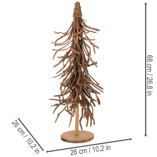 Decorative tree made of willow branches on a wooden base, 68cm | Floristik24.ie