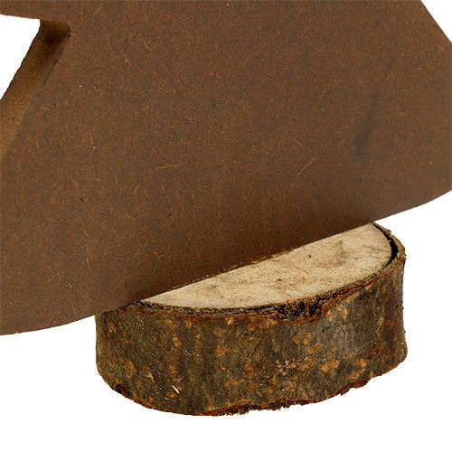 Floristik24 Fir tree white, brown made of wood 21cm 4pcs