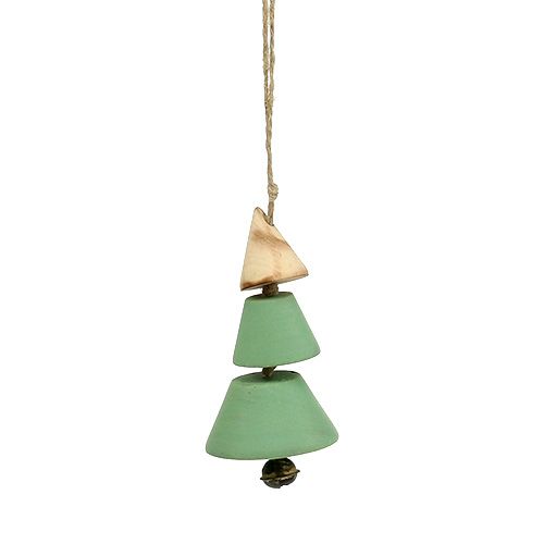 Christmas tree decorations, Christmas tree to hang, Christmas green / natural H10cm L24cm 4pcs