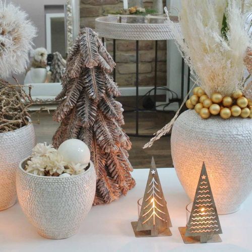 Floristik24 Pine cones, Christmas decorations, snow-covered winter fir, washed white H40cm Ø18cm