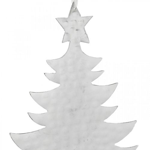 Product Christmas tree pendant, Advent decoration, metal decoration for Christmas, silver 20.5×15.5cm