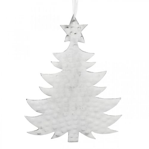 Product Christmas tree pendant, Advent decoration, metal decoration for Christmas, silver 20.5×15.5cm