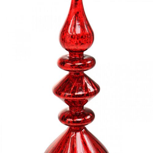 Product Tree top red glass decoration Christmas top Christmas tree H35cm