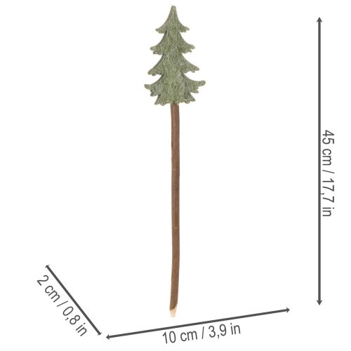 Decorative Christmas tree on a stick for planters and tall arrangements, 45cm, 6 pieces | Floristik24.ie