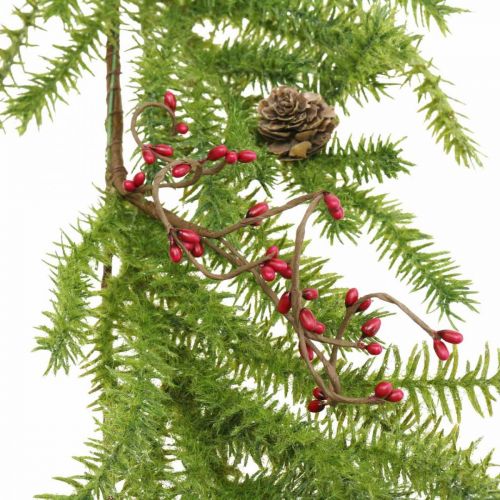 Floristik24 Decorative hanger artificial larch coniferous branches cones and berries 150cm