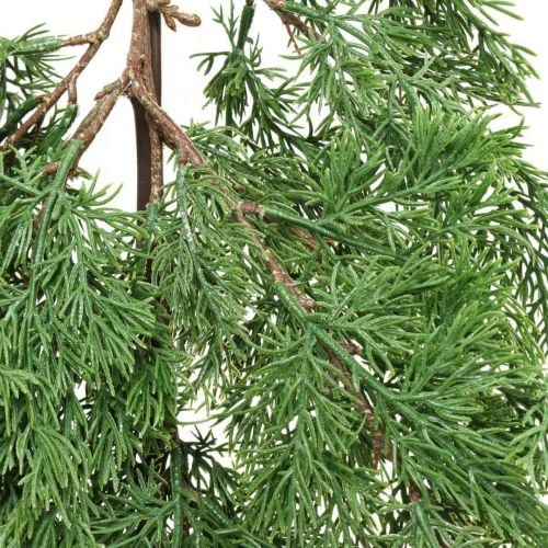 Artificial cypress branch green to hang up from 5 decorative branches 75cm