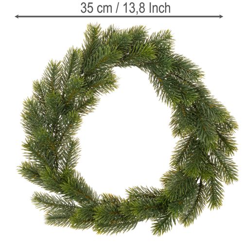 Artificial fir green wreath for door decoration, 35cm | Floristik24.ie