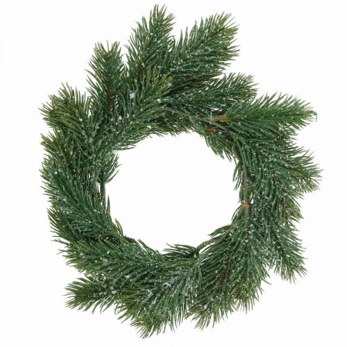 Artificial fir wreath Christmas green, iced Ø25cm