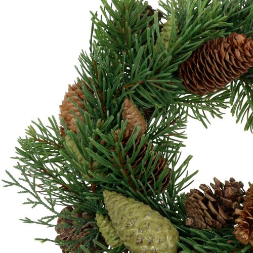 Product Advent wreath, fir wreath with natural & artificial pine cones, green door wreath Ø30cm, Christmas decoration