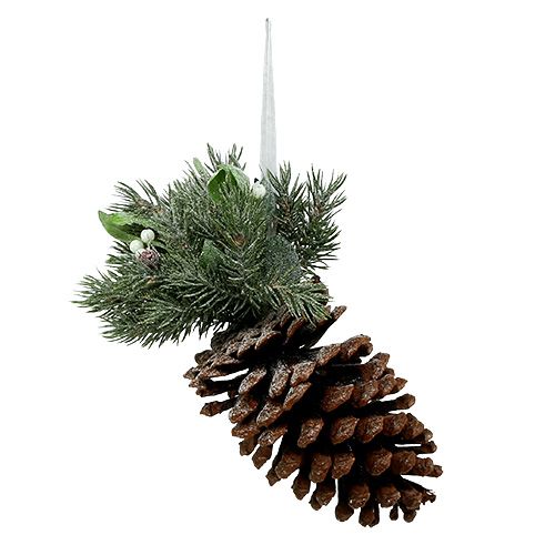 Floristik24 Pine cones with decoration for hanging red 25cm - 32cm