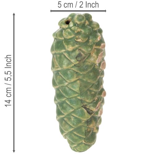 Ceramic pine cones, table decoration, autumn, 14cm, 3 pieces | Floristik24.ie