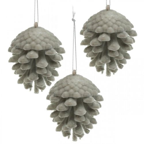 Product Pine cones decorative cones for hanging brown 8cm 4pcs