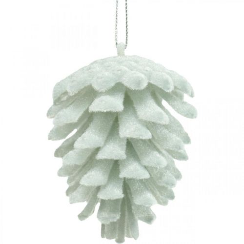 Product Pine cones decorative cones for hanging white 7cm 6 pcs