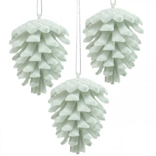 Floristik24 Pine cones decorative cones for hanging white 7cm 6 pcs