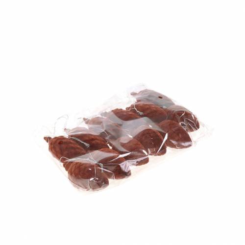 Product Decorative cones flocked Rooibos 9.5cm/8cm 12 pcs