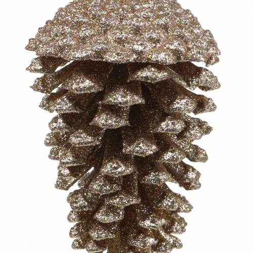 Product Pine cones gold, glitter 13cm 4 pcs Christmas tree decoration