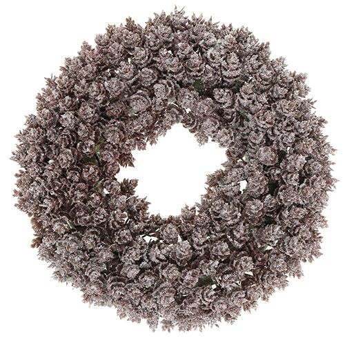 Pine cone wreath Ø25cm with glitter
