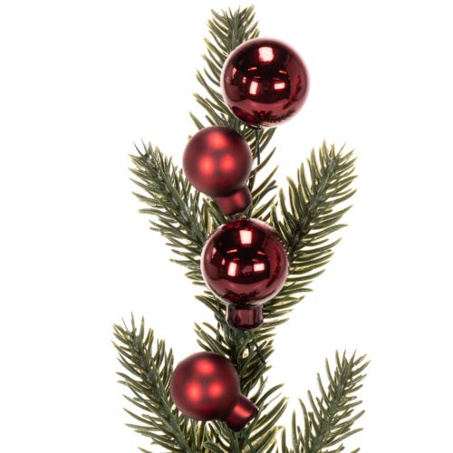 Artificial fir branch with Christmas baubles, 48cm, 2 pieces | Floristik24.ie