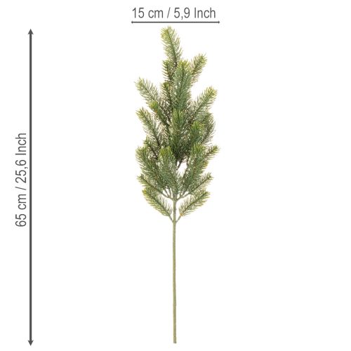 Artificial fir branch, decorative branch, artificial as Christmas decoration, 65cm, 3 pieces | Floristik24.ie