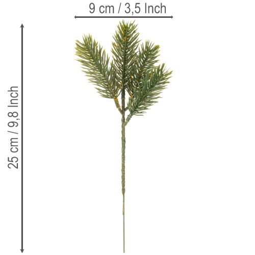Artificial green fir branch for winter decorations, 25cm, 24 pieces | Floristik24.ie