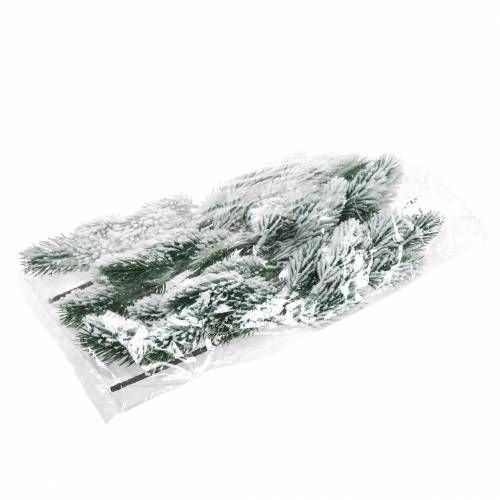 Floristik24 Fir branch green snow-covered 39cm 8 pcs