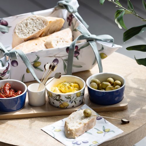 Floristik24 Tapas Set Bamboo Ceramic Lemons and Olives 40cm