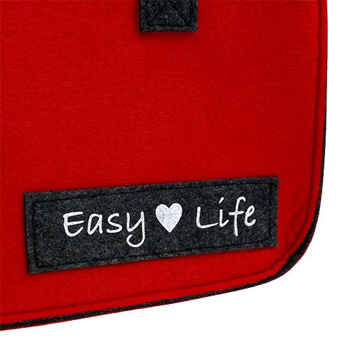 Product Bag &quot;Easy Life&quot; 39cm x 22cm x 25.5cm red-grey