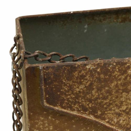 Floristik24 Planter bag with chain metal gray / rust H21cm