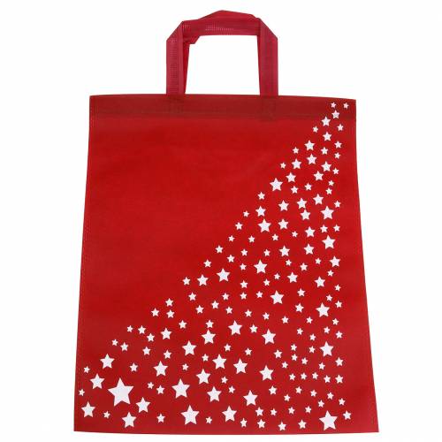 Floristik24 Tote bag red with stars 38cm x 46cm 24pcs