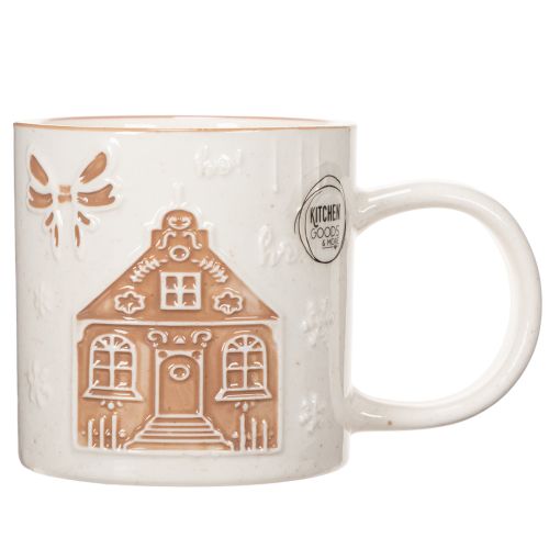 Ceramic mug with house motif