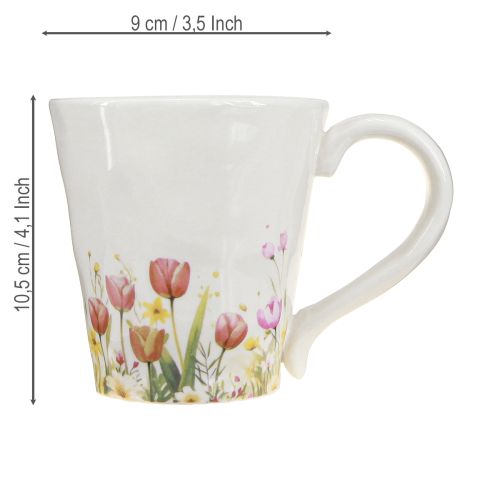 Product Coffee mug with colorful flowers for a cozy start to the day 10.5cm