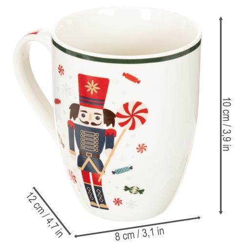 Christmas mug with nutcracker and candy cane motif, 10cm, 2 pieces | Floristik24.ie