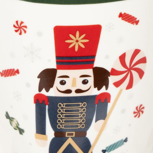 Christmas mug with nutcracker and candy cane motif, 10cm, 2 pieces | Floristik24.ie